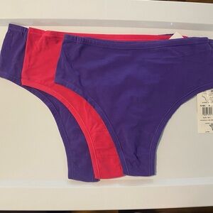 Lot of 3 Hanky‎ Panky PlayStretch Hi-Rise Thong Pink Purple medium/ large